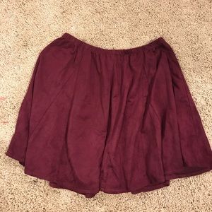 Brandy Melville maroon velvet skirt